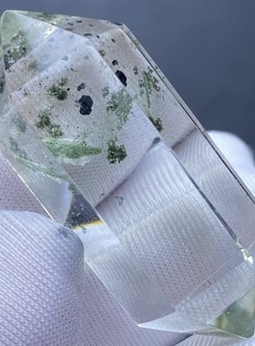 天然水晶绿幽灵吊坠 幽灵云母片共生裸石项坠饰品 一物一图