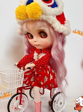 新款三轮车模型娃娃配饰道具儿童三轮车模型