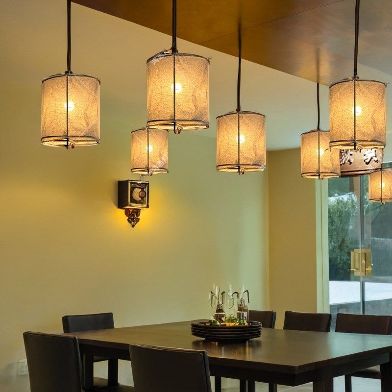 亚麻吊灯新中式餐厅日式仿古灯笼复古民宿茶楼火锅烤肉店专用射灯,淘宝优惠券,粉丝福利购,淘宝优惠卷