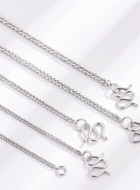 999纯银项链女肖邦链无吊坠锁骨链替换素链链子万能裸链条银配饰