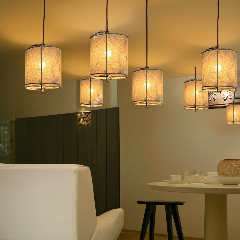 亚麻吊灯新中式餐厅日式仿古灯笼复古民宿茶楼火锅烤肉店专用射灯,淘宝优惠券,粉丝福利购,淘宝优惠卷
