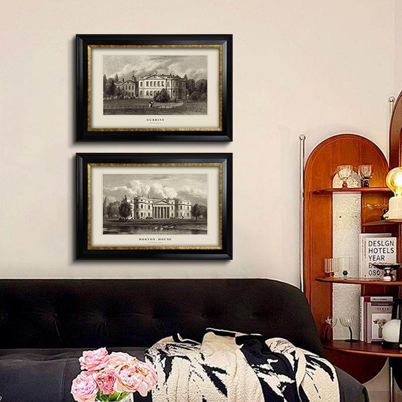 美式建筑挂画复古欧式风格餐厅墙面装饰品走廊过道壁画法式装饰画,淘宝优惠券,粉丝福利购,淘宝优惠卷