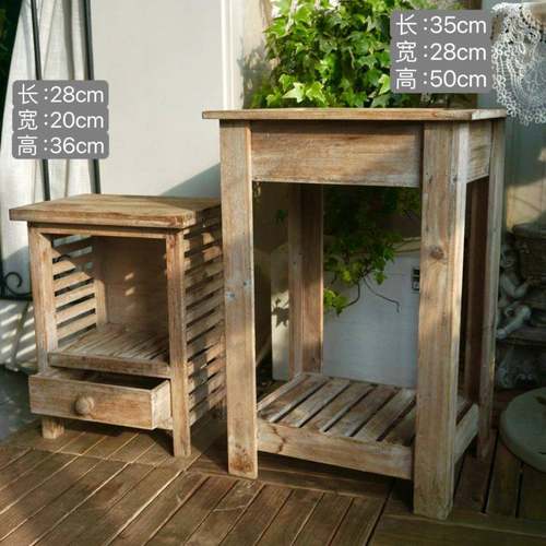 复古木质多功能花架花台装饰组合多层收纳架花园阳台杂货zakka - 图1