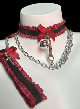 情趣项圈花边软妹蕾丝铃铛蝴蝶结