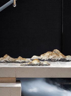 现代酒店透明树脂假山雕塑别墅高档会所前台摆件样板间艺术装饰品