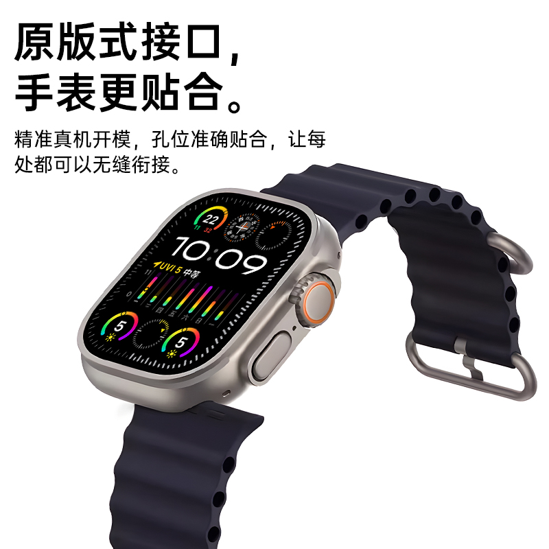 适用iwatch10手表表带海洋硅胶苹果s10手表s9表带apple watch8/7/6/5运动代se男女新款4高级感ultra腕带时尚 - 图0