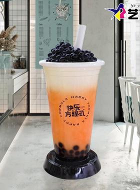 仿真奶茶杯发光模型商场甜品店门口室内装饰玻璃钢雕塑网红大摆件