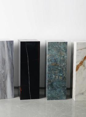 现代轻奢岩板雕塑底座展示台酒店展厅售楼处定制落地花架基座摆台