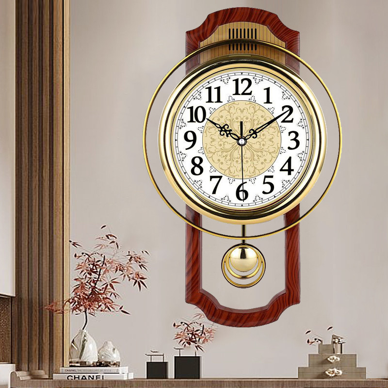 康巴丝欧式复古摇摆钟表客厅卧室石英钟挂钟电子钟挂墙时钟挂表,淘宝优惠券,粉丝福利购,淘宝优惠卷