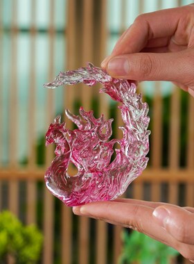 新品琉璃浴火凤凰居n家装饰摆件结婚婚庆礼物中式饰品工艺品乔迁