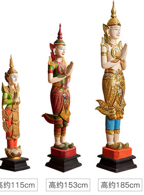 新品异丽泰国软装饰m品东南亚风格迎宾落地摆件泰式SPA餐厅门口装