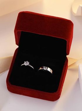 极速仿真对戒结婚一对婚礼t现场用道具情侣戒指男女求婚订婚钻戒