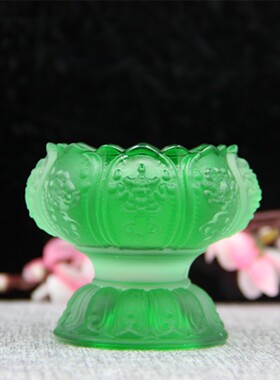 极速琉璃灯座多功能供杯净水杯佛前摆件家L用蜡烛液体酥油莲花烛