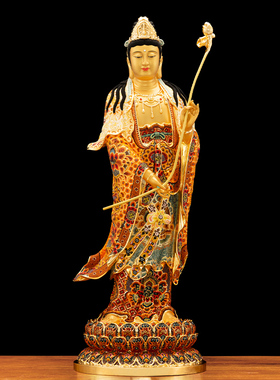 新品西方三圣铜彩j绘南无阿弥陀佛居家供奉观世音菩萨大势至佛祖