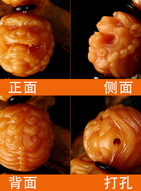 新品风化菩提根精雕刻貔貅手串佛珠文N玩手把件手链手玩手串