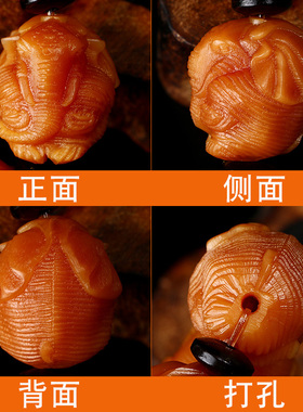 新品天然风化菩提根手串r貔貅吉象大象佛珠手链手工精雕菩提子文