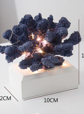 极速地中海装饰品树脂工艺品w仿真珊瑚摆件龙宫财富摆件微景观拍