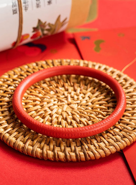 极速一念复古手工打磨朱砂手镯女刻字心经镯子好运男.冷淡风森系