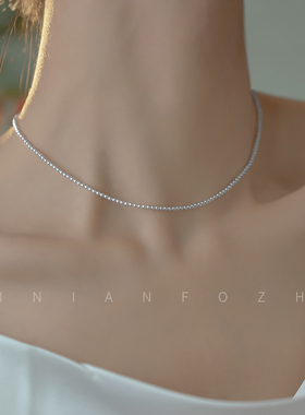 极速网红新品2mm巨细施家正圆y无暇真多麻灰强光珍珠项链女14k包