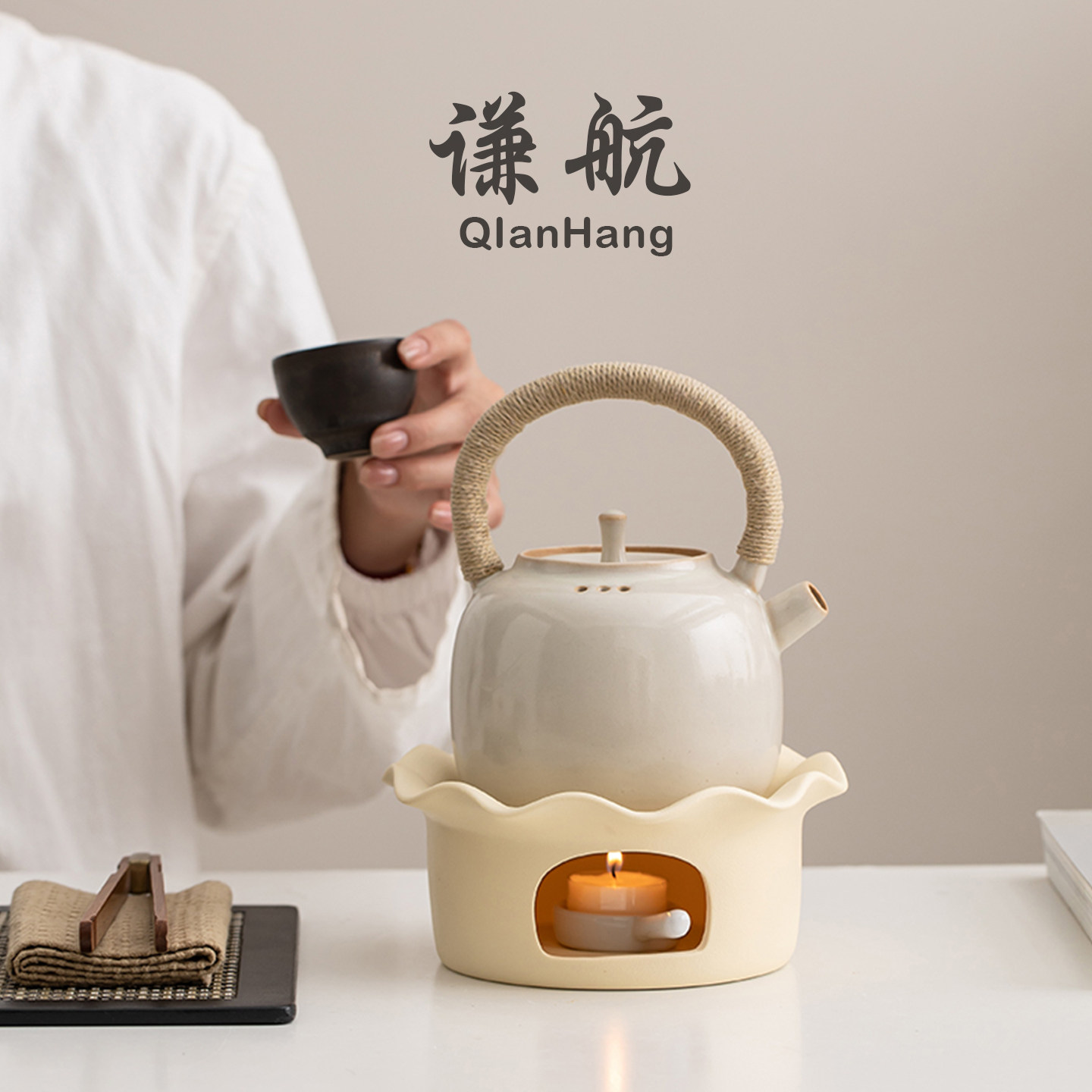 谦航蜡烛温茶炉玻璃茶壶加热底座酒店餐厅泡花茶壶保温煮茶器家用,淘宝优惠券,粉丝福利购,淘宝优惠卷