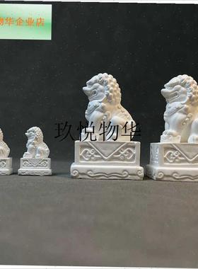 微缩模型中式小狮子摆件r水泥鱼缸造景微景观造景文创夜市摆摊礼,