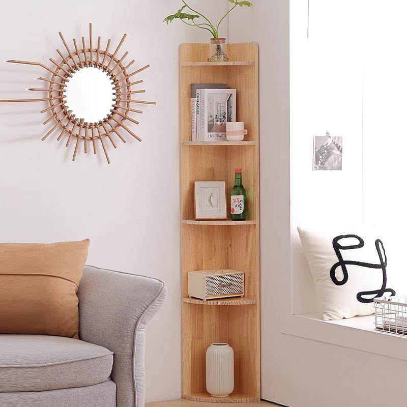 拐角落地三角边柜实木置物架客厅卧室多层墙角扇形转角实木角柜子,淘宝优惠券,粉丝福利购,淘宝优惠卷