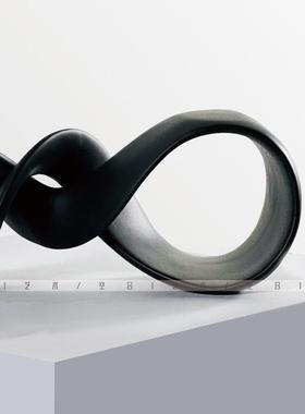 轻奢几何环形摆件白色抽象壁柜现代简约风格装饰品