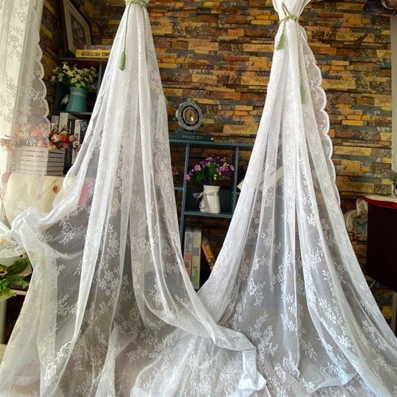 美式北欧法式蕾丝窗纱经u编提花阳台纱帘门帘玫瑰花园窗纱成品,淘宝优惠券,粉丝福利购,淘宝优惠卷