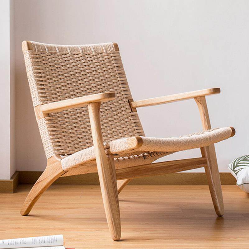 马鞍椅北欧实木复古单人沙发民宿酒店中古绳编折叠椅子靠背椅藤椅,淘宝优惠券,粉丝福利购,淘宝优惠卷