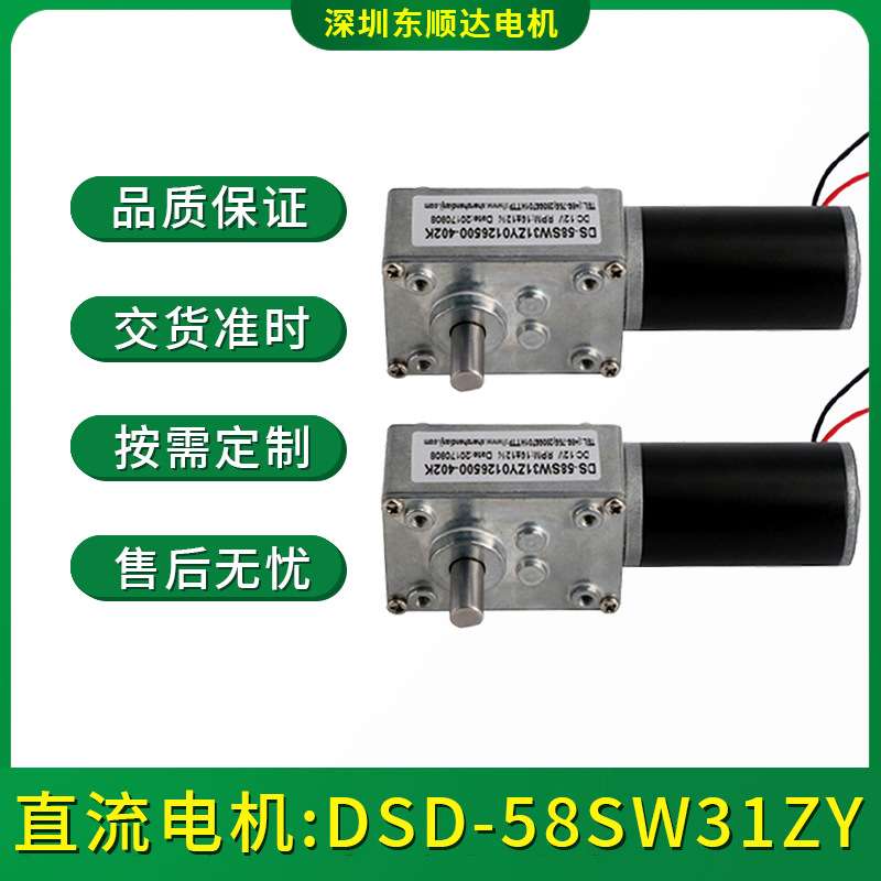 微型直流减速电机蜗轮蜗杆直流减速齿轮箱电机炒菜机电机马达厂家 - 图0