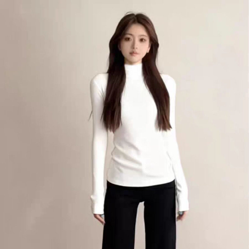 黑色半高领打底衫女秋冬保暖内搭长袖恤修身显瘦百搭基础款上衣,淘宝优惠券,粉丝福利购,淘宝优惠卷