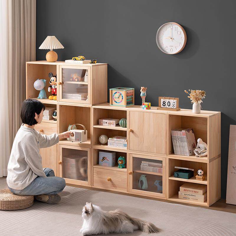 简易实木书架落地书柜儿童阅读区绘本架靠墙置物架客厅家用收纳架,淘宝优惠券,粉丝福利购,淘宝优惠卷