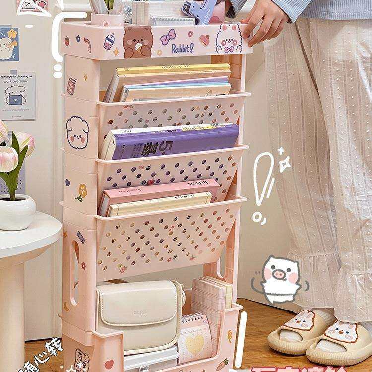 小推车置物架桌下书本收纳学生宿舍可移动书架整理架子带滑轮,淘宝优惠券,粉丝福利购,淘宝优惠卷