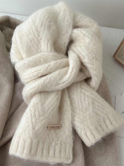 White scarf for women 2025 new winter korean style albaka alpaca wool high-end soft and waxy
