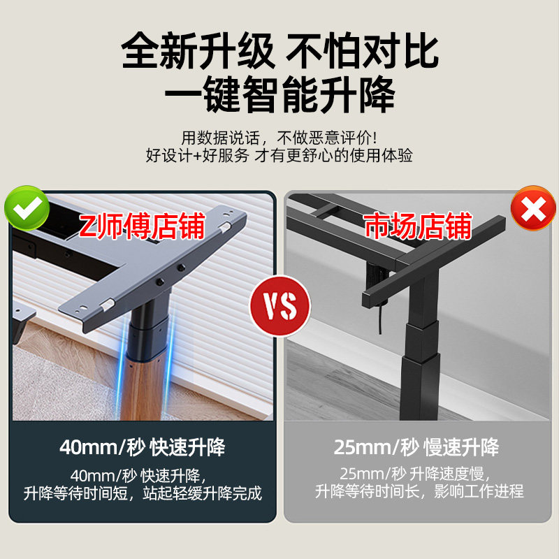 DIY电动升降桌腿双电机伸缩横梁办公电脑桌架支架脚架可升降架子,淘宝优惠券,粉丝福利购,淘宝优惠卷