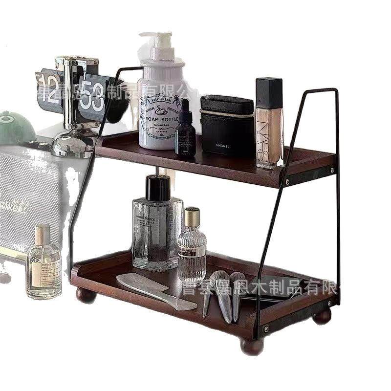 跨境复古铁艺置物架多用途双层杯架厨房台面调料罐收纳展示支架,淘宝优惠券,粉丝福利购,淘宝优惠卷