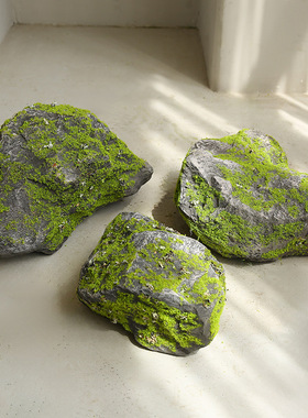 仿真青苔泡沫仿生石头森林造景室内庭院假山苔藓假石头道具摆件