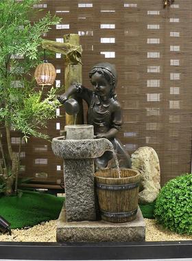 欧式花园假山流水生财循