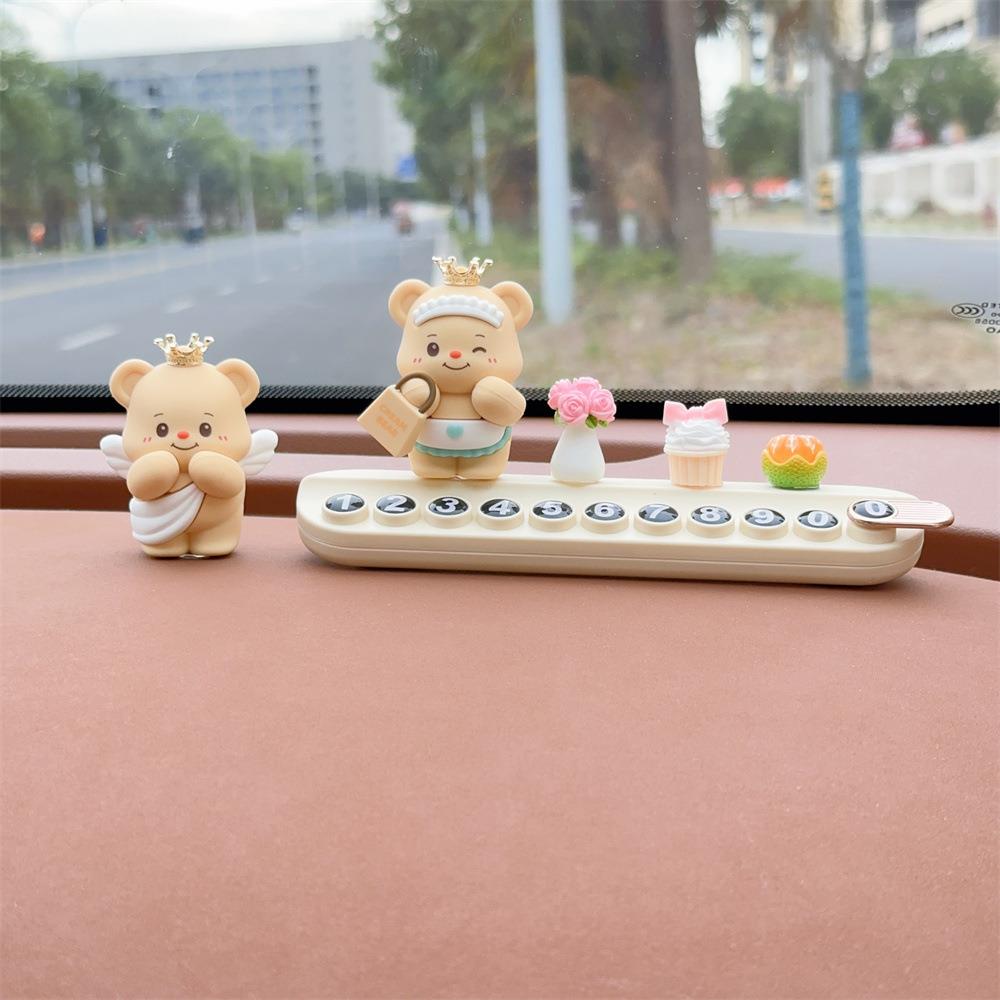 车载临时停车新款挪电话号码牌汽车可爱卡通香薰创意移内停靠摆件 - 图0