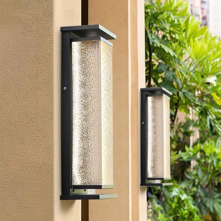 2025太阳能户外防水新中式简约仿云石纹理别墅大门庭院室外墙壁灯 - 图3