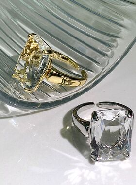 欧美手饰14真金个性锆石指环跨境