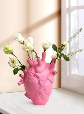 心脏花瓶摆件客厅插花电视柜酒柜飘窗装饰创意艺术控制情绪小礼物