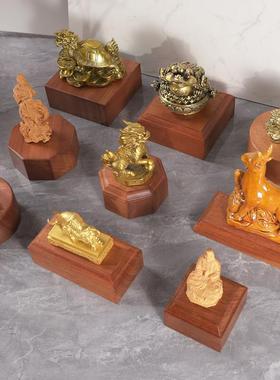 实木摆件长方形托 托架胸像底座佛像印章石头茶壶奇石简约沙比利