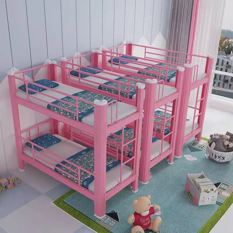 工厂 铁艺拼接双层儿童床带护栏幼儿园午睡床上下铺铁床托管班,淘宝优惠券,粉丝福利购,淘宝优惠卷
