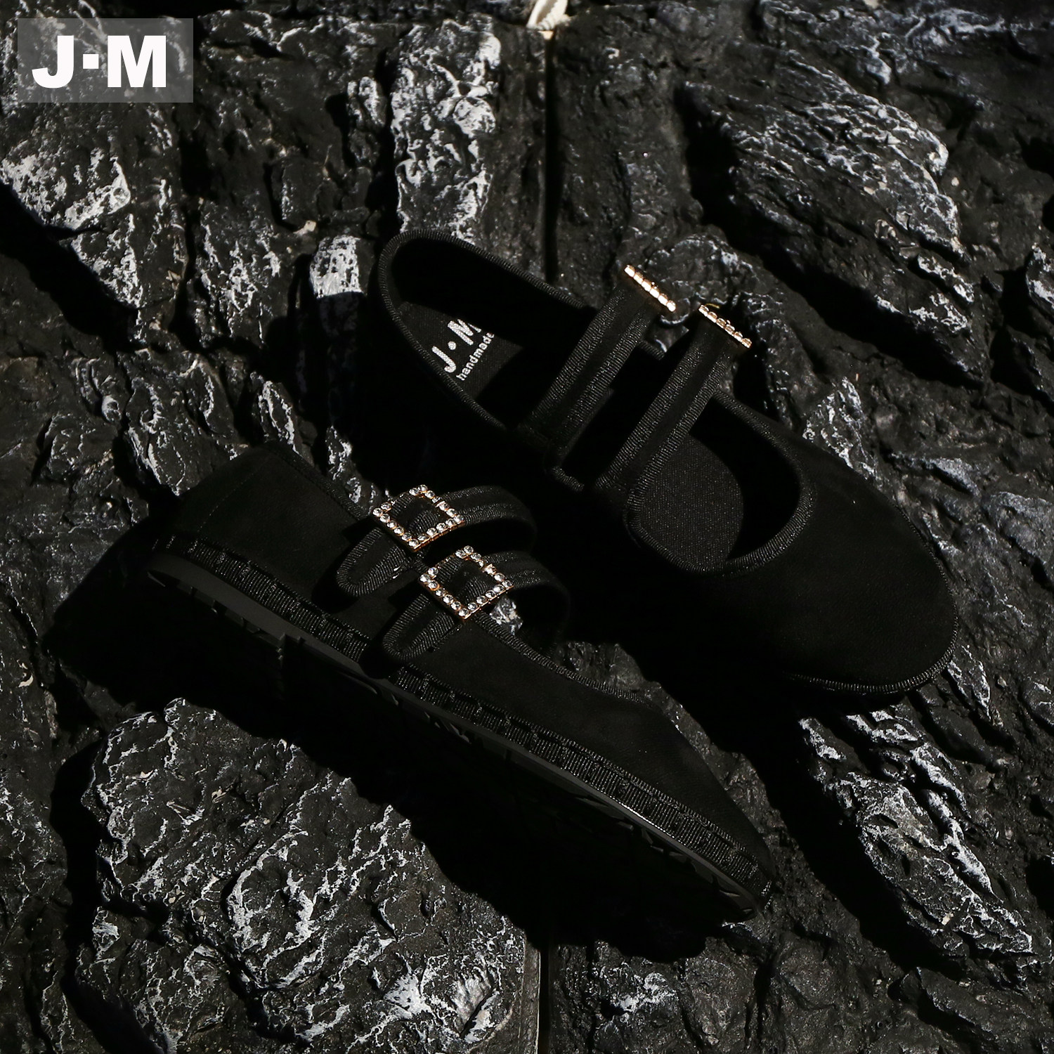 J·M（服装鞋帽）复古风黑色绒面玛丽珍鞋女一字扣带平底百搭单鞋,淘宝优惠券,粉丝福利购,淘宝优惠卷