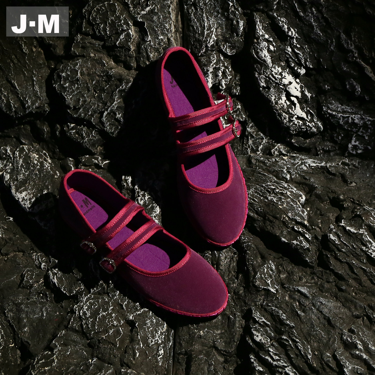 J·M绒面复古双带一字扣平底单鞋女2026新款百搭舒适圆头玛丽珍鞋,淘宝优惠券,粉丝福利购,淘宝优惠卷
