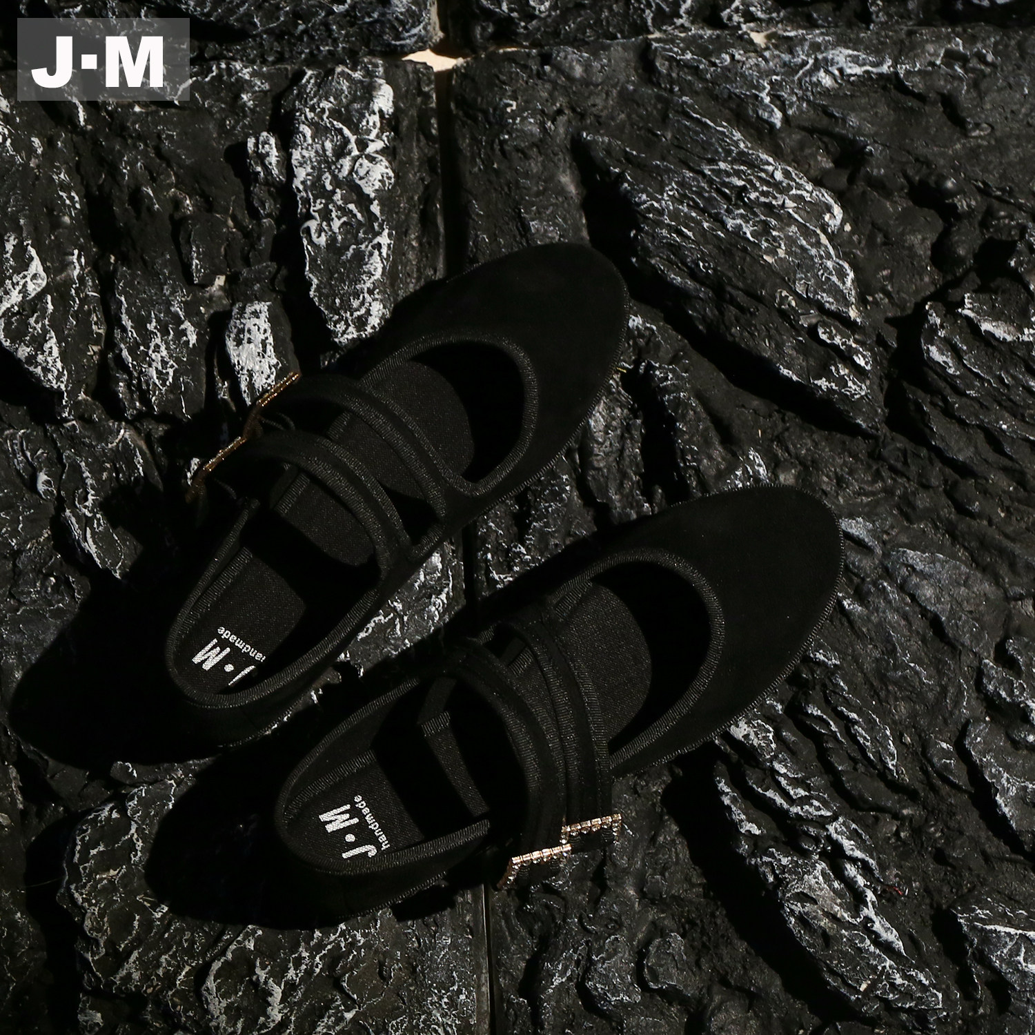 J·M（服装鞋帽）复古风黑色绒面玛丽珍鞋女一字扣带平底百搭单鞋,淘宝优惠券,粉丝福利购,淘宝优惠卷