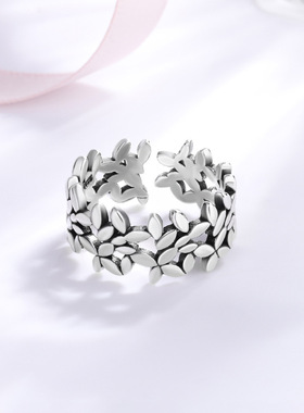 极速Vintage Adjjustable Opening Mori Heart Shape Rock Textur
