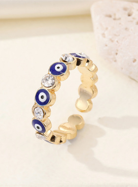极速Bohe Haert Evil Eye Finger RingFs For Women Gift Bling L