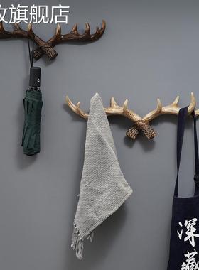 极速美式c复古鹿角装饰挂钩墙面壁挂衣帽钩创意服装店玄关壁饰钥